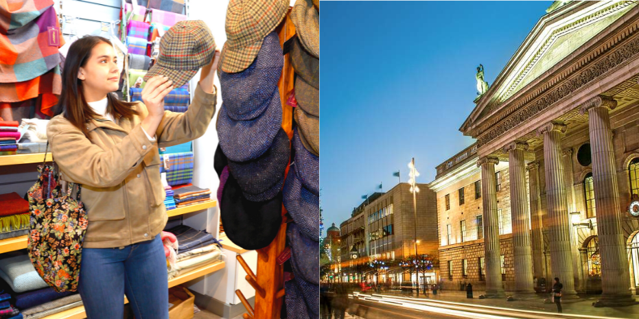 O Connell street with Carrolls gift shop and GPO